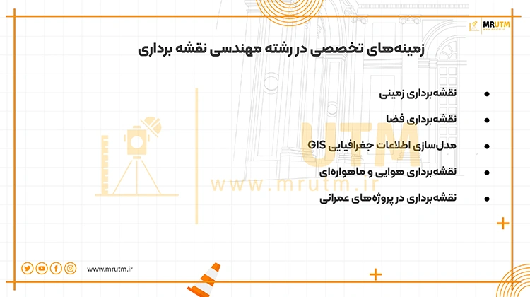 زمینههای تخصصی در رشته مهندسی نقشه برداری چیست؟
